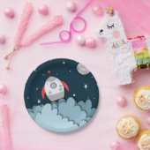 Rocket Outer Space Birthday Party ペーパープレート (パーティー)