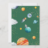 Rocket Photo First Birthday Space Party Invitation 招待状 (裏面)