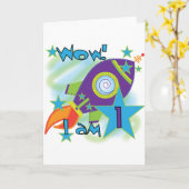 Rocket Ship 1st誕生日Tシャツとギフト カード (黄色い花)