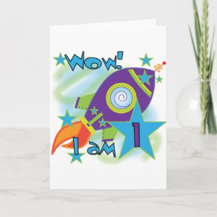 Rocket Ship 1st誕生日Tシャツとギフト カード