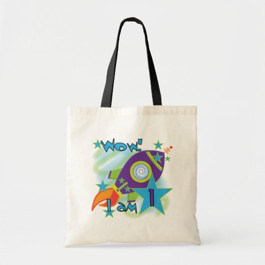 Rocket Ship 1st誕生日Tシャツとギフト トートバッグ (正面)
