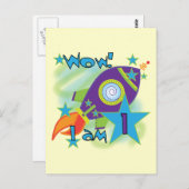 Rocket Ship 1st誕生日Tシャツとギフト ポストカード (正面/裏面)