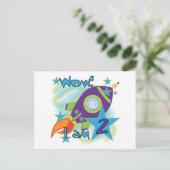 Rocket Ship 2nd誕生日Tシャツとギフト ポストカード (スタンド正面)