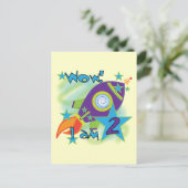 Rocket Ship 2nd誕生日Tシャツとギフト ポストカード (スタンド正面)