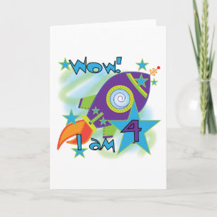 Rocket Ship 4th誕生日Tシャツとギフト カード