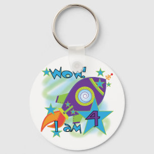Rocket Ship 4th誕生日Tシャツとギフト キーホルダー