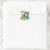 Rocket Ship 4th誕生日Tシャツとギフト ラウンドシール (バッグ)