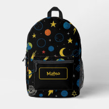 Rocket Ship Backpack with Solar System Design