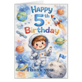 Rocket ship birthday Space Planets Boy Stars (正面)
