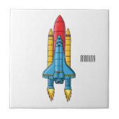 Rocket ship cartoon illustration タイル (正面)