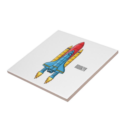 Rocket ship cartoon illustration タイル (側面)