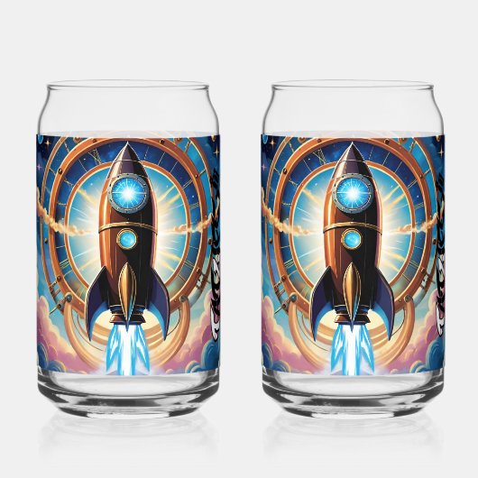 Rocket Ship Drinking Glasses ガラス缶 (正面)