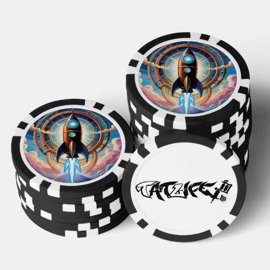 Rocket Ship Poker Chips ポーカーチップ (積み重ね)