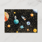 Rocket Space Diaper Raffle Card Black Baby Boy エンクロージャーカード (裏面)