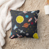 Rocket space globe solar system and planet cosmos クッション (ブランケット)