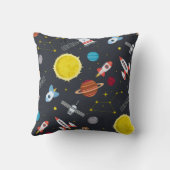 Rocket space globe solar system and planet cosmos クッション (裏面)