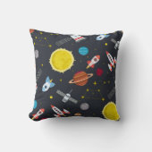 Rocket space globe solar system and planet cosmos クッション (正面)