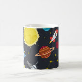 Rocket space globe solar system and planet cosmos コーヒーマグカップ (中央)