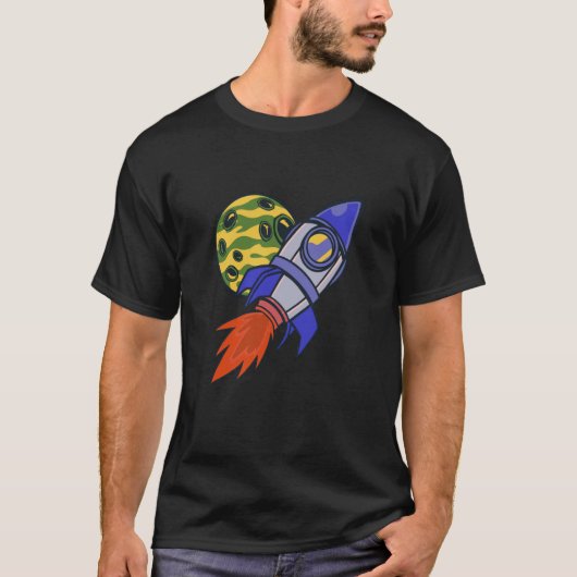 rocket space science moon tシャツ (正面)