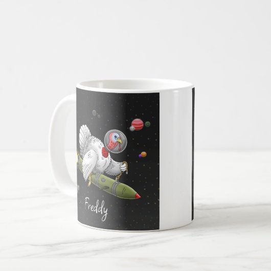 Rocket Turkey's Space Journey コーヒーマグカップ (正面左)