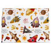 Rockets & Meteors Pattern Gift Bag ラージペーパーバッグ (正面)