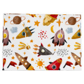 Rockets & Meteors Pattern Gift Bag ラージペーパーバッグ (裏面)