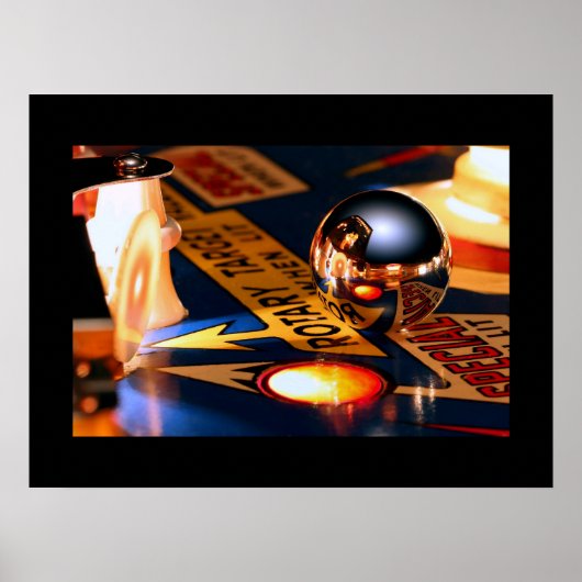 Rocketship pinball poster Black border ポスター (正面)