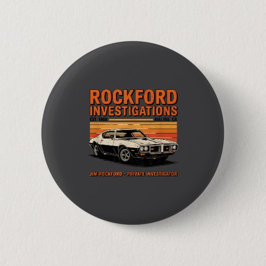 Rockford Detective Agency - Rockford Files 缶バッジ (正面)