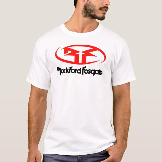 Rockford Fosgate カーオーディオアンプレーター面白いロゴ Tシャツ (正面)