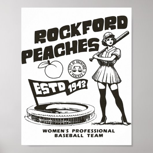 Rockford Peaches Women's Bysebyll Team 1943 -  ポスター (正面)
