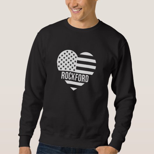 Rockford USA Flag America City Hometown Vacation A スウェットシャツ (正面)