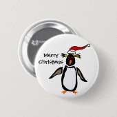 Rockhopperのペンギンのクリスマスの芸術 缶バッジ (正面&裏面)