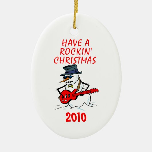Rockinのクリスマスを持って下さい セラミックオーナメント (正面)