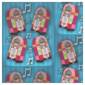 Rockinのネオンのジュークボックス ファブリック (クローズアップ)