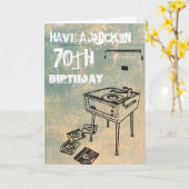 Rockinの第70誕生日を持って下さい! バースデー・カード カード (黄色い花)