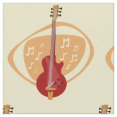 Rockinの赤い50sエレキギター ファブリック (クローズアップ)