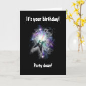 Rockinよい年の~のエレキギターのバースデー・カード カード (黄色い花)