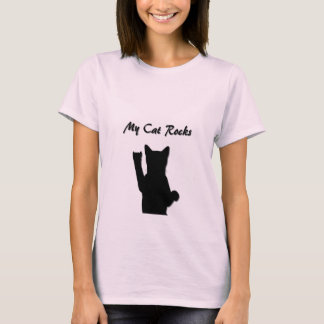 Rockin猫の女性はベビードールに合いました Tシャツ