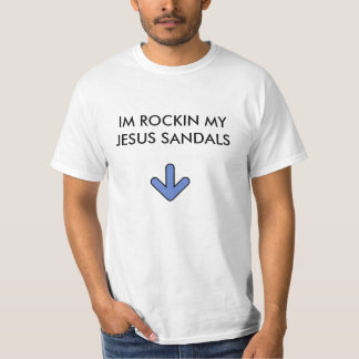 Rockin私のイエス・キリストのサンダルのティー Tシャツ