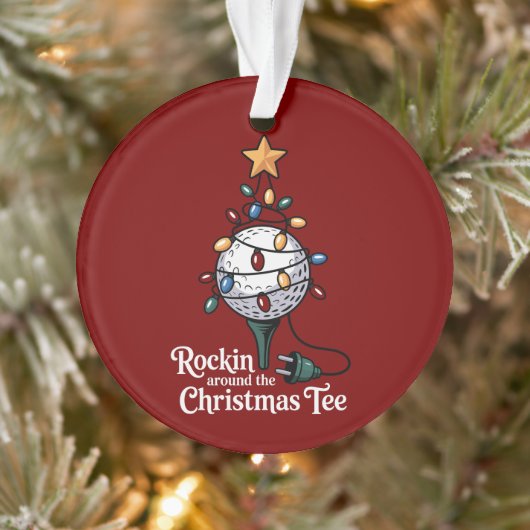 Rockin Around The Christmas Tee Funny Golf Xmas オーナメント (ツリー)
