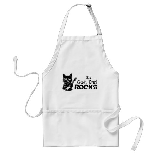 Rockin' Cat Dad Adult Apron スタンダードエプロン (正面)