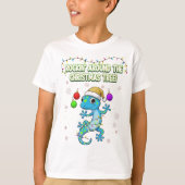 Rockin’ Christmas Gecko – Cute Holiday Lizard Deco Tシャツ (正面)