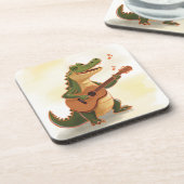 Rockin’ Crocodile with Guitar – Fun Cartoon Animal コースター (左側)