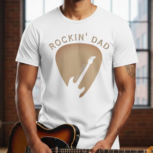 Rockin' Dad Guitar Pick Guitarist Father's Day Tシャツ