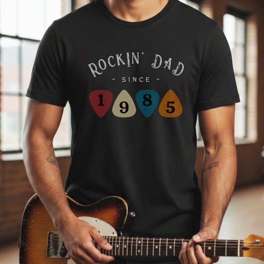 Rockin' Dad Guitar Pick Retro Father's Day Tシャツ