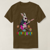 Rockin Easter Cool Bunny Playing Guitar Easter Day Tシャツ (デザイン正面)
