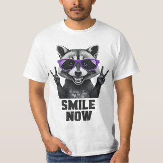 Rockin' Raccoon T-Shirt:サングラスおもしろいのアライグマ Tシャツ