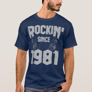 Rockin' Since 1981 Vintage Rock Music Fan 41th Bir Tシャツ