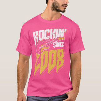 Rockin' Since 2008 Vintage Rock Music Fan 14th Bir Tシャツ