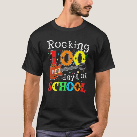 Rocking 100 Days Of School Happy 100th Day Of Scho Tシャツ (正面)